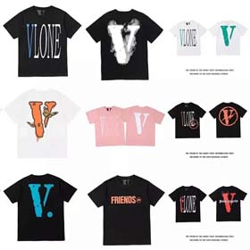 VLONE Back big logo round neck unisex printed short-sleeved T-shirt summer classic letters-1891  